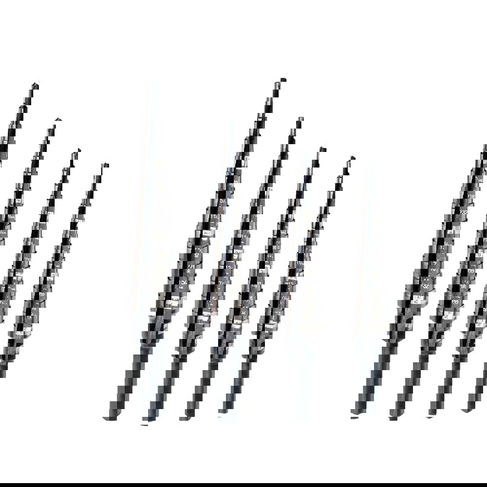Step Drill Bits; Tool Material: High-Speed Steel ; Number Of Hole Sizes: 13 ; Shank Type: Round with Flats ; Hole Diameter: 1/8 to 1/2 ; Series: Milwaukee ; Number Of Flats: 3